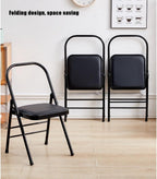 Foldable Iyengar Yoga Chair, Black, 18inch Seat Height, Adult, Indoor, Faux Leather, High Back, Armless, Rectangular, Compact, Yoga, 1 Count