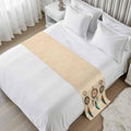Yukro Retro Feather Bed Runner Scarf, Native American Indian Ethnic Tribe Aztec King Bed Scarf Runner, No Fading Decorative Bedding Scarf for Bedroom Hotels Homes and Guestrooms