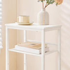 HOOBRO Tall Side Table, 3-Tier Telephone End Table with Adjustable Mesh Shelves, Small Entryway Table with Storage, Small Nightstand for Living Room, Bedroom, Hallway, Office, White WW01DH01G1