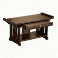 2-Tier Meditation Table, Personal Shrine Altar Cabinet with Retractable Pull Plate, Bamboo Prayer Table for Living Room, Bedroom, Office(19.6 * 9.8 * 11in)