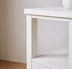 End Table with Charging Station,Narrow Nightstand with 2 Drawers,Sofa Side Table with USB Ports and Outlets,Wooden Bedside Cabinet, Slim Storage Accent Furniture for Bedroom Living Room (White)