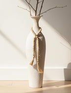 Sziqiqi Metal Tall Floor Vase: 23.2in Large Boho Vase for Pampas Grass - White Slender Decorative Vase Big Standing Rustic Farmhouse Flower Holder for Living Room Indoor Fireplace Home Decor Corner