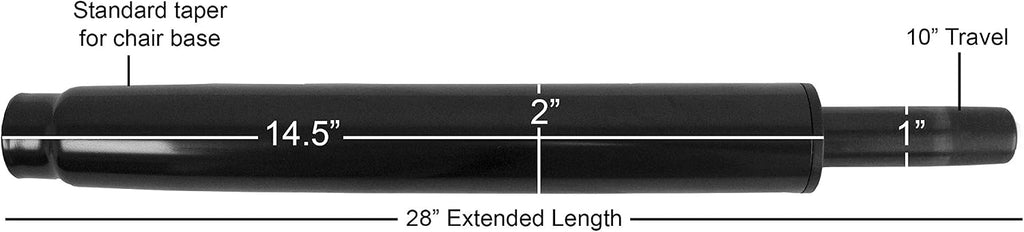 chairpartsonline Replacement Drafting Stool Gas Lift Cylinder Pneumatic Shock - Full Stool Height - S6120 Black