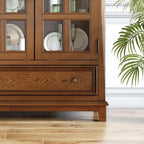 Entryway Cabinet Countryside Solid Wood Dining Sideboard Wine Cabinet Living Room Restaurant Glass Ash Wood Retro Simple Sideboard Storage Cabinet