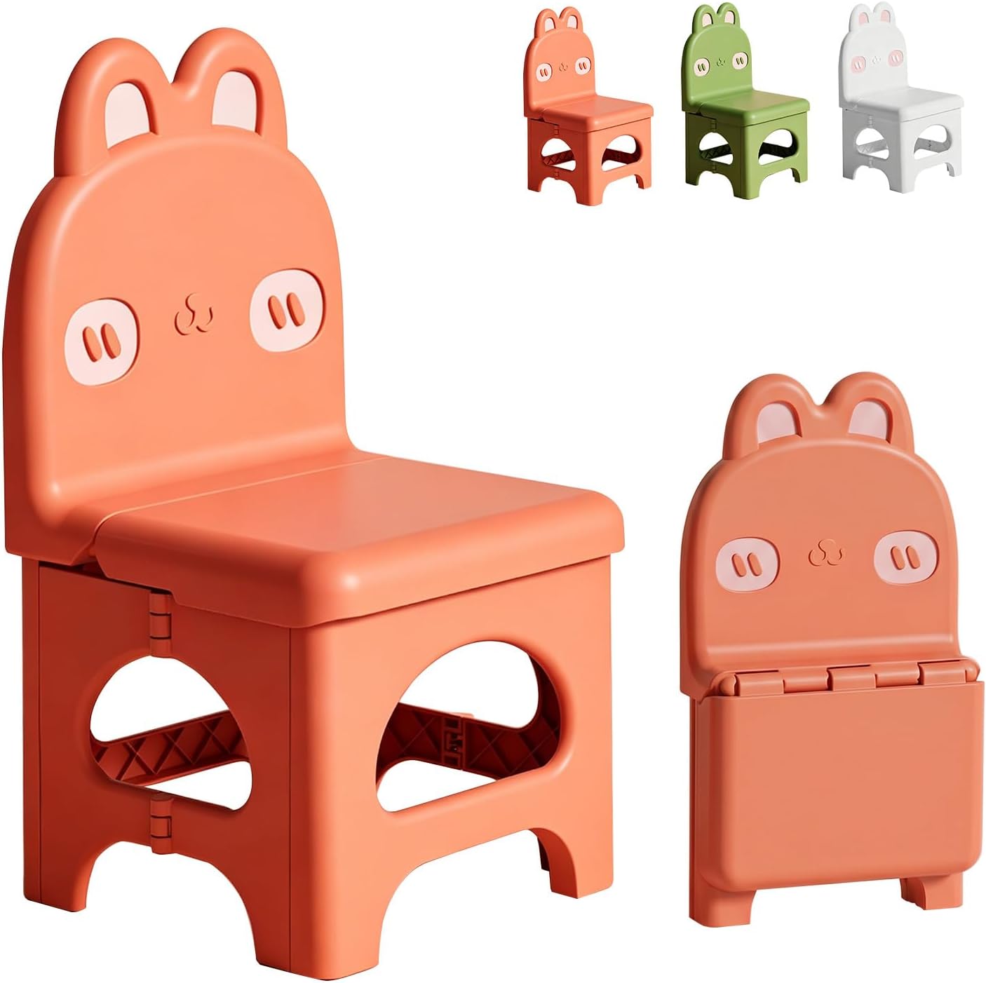 Red Kids Folding Chair Easy to Store, Suitable for Ages 3+ | This foldable chair helps correct poor sitting posture. Stylish, sturdy and easy to store. Applicable to any occasion.