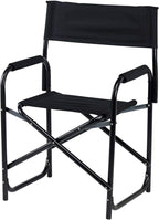 E-Z UP Standard Height Directors Chair, Seat 17.5” High, Padded Armrests and Storage Bag, Black
