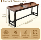 LINLIUA Narrow Bar Table, Tall Pub Table Bar Height Kitchen Dining Table, Industrial Counter Height Breakfast Bar, Couch Bar Table with Lip Single Double Layer, Black or White Frame for Home Kitchen