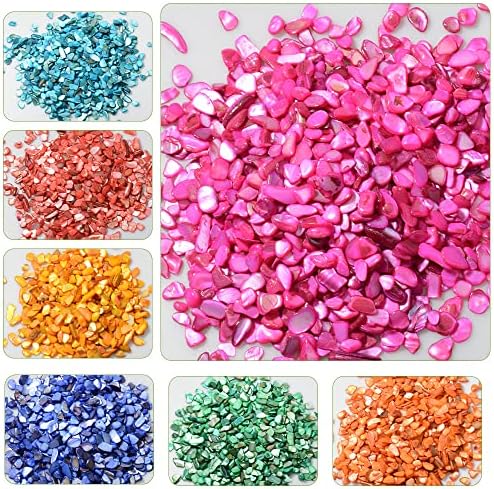 QICQDRAM Crushed Shells for Crafts About 1LB (405g/14.28oz) Small Natural Crushed Shells Bulk for Crafts DIY Beaching Wedding Decoration Vase Fillers (Light Blue)