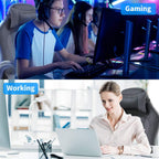 Meet Perfect Gaming Chair Ergonomic Office Desk - Leather Computer Chair With Lumbar Support and Head Pillow - Modern Executive Adjustable Rolling Swivel Task Chair for Home Office, Grey