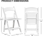 60 Pack Resin Folding Chairs with Cushion - White Folding Chairs, Lightweight Plastic Chairs, Comfortable Foldable Chairs for Wedding, Party, Home, Event, Indoor/Outdoor Use, 600lbs Capacity