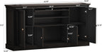 ONBRILL 63" Large Buffet Cabinet with Storage, Farmhouse Sideboard Cabinet with Grooved Barn Doors, Wood Rustic Kitchen Buffet Table Coffee Bar Storage Cabinet for Kitchen, Living Room (Black)