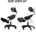 Kneeling Chair, Ergonomic Kneeling Chair, Ergonomic Kneeling Chair with Back Support, Lumbar Support Kneeling Chair with Adjustable Height and Footrest,Office Home Padded Stool