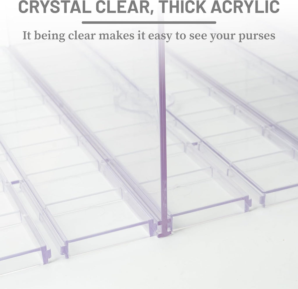 Gift Bag Storage Organizer, Acrylic Clear Shopping Bag Organizer, Adjustable Shelf Divider Bag Organizer for Small Closet, 1 Pack