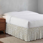 Bed Skirt Cream Leopard Print Bedskirt 18 Inch Drop Animal Fur Skin Adjustable Elastic Wrap Around Bed Skirts Dust Ruffle for Queen Size Bed Frame Cover Bedroom Decor