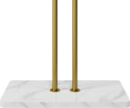 HOMEFORT Coat Rack, Freestanding Metal Coat Racks, Double-pole Clothes Hat Stand with 5 Hooks for Closet, Bedroom, Entryway, Living Room, Gold