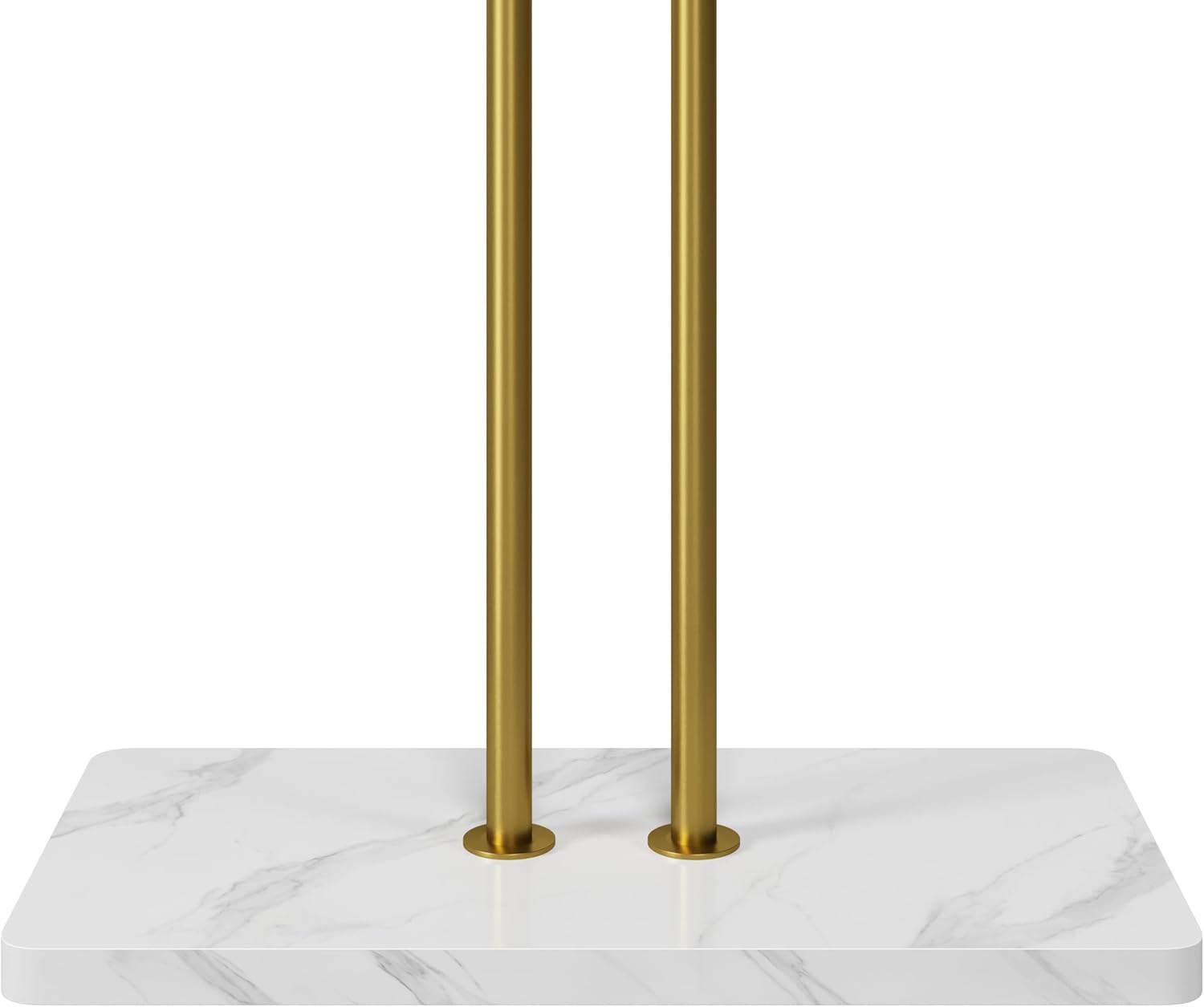 HOMEFORT Coat Rack, Freestanding Metal Coat Racks, Double-pole Clothes Hat Stand with 5 Hooks for Closet, Bedroom, Entryway, Living Room, Gold