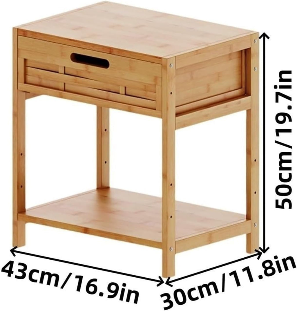 Side Table with Drawer and Open Storage End Table Nightstand Bedside Tables Night Stand Storage Shelf Lightweight