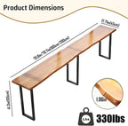 78.7in Bar Table,Solid Wood Narrow Counter Height Table, Industrial Kitchen Dining Table, for Coffee Shop, Living Room, Party Room, Small Space, Pub (78.7 * 17.71 * 41.3in)