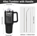LHSCVUFASC Fathers Day Gift for Dad from Daughter, Son - Birthday Christmas Tumbler Gifts for Husband Dad - Best Ever Dads Gifts Ideas for New Daddy - 40 Oz Stainless Steel Tumbler Coffee Cup