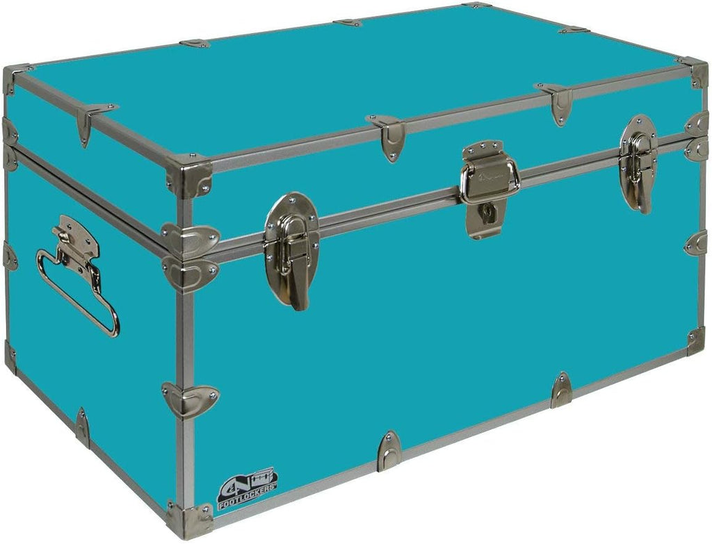 C&N Footlockers - Large Undergrad Storage Trunk - Made in the USA - Only STEEL Footlocker on Amazon - Durable Chest with Lid Stay - 32 x 18 x 16.5 Inches (Teal)