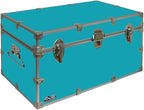 C&N Footlockers - Large Undergrad Storage Trunk - Made in the USA - Only STEEL Footlocker on Amazon - Durable Chest with Lid Stay - 32 x 18 x 16.5 Inches (Teal)