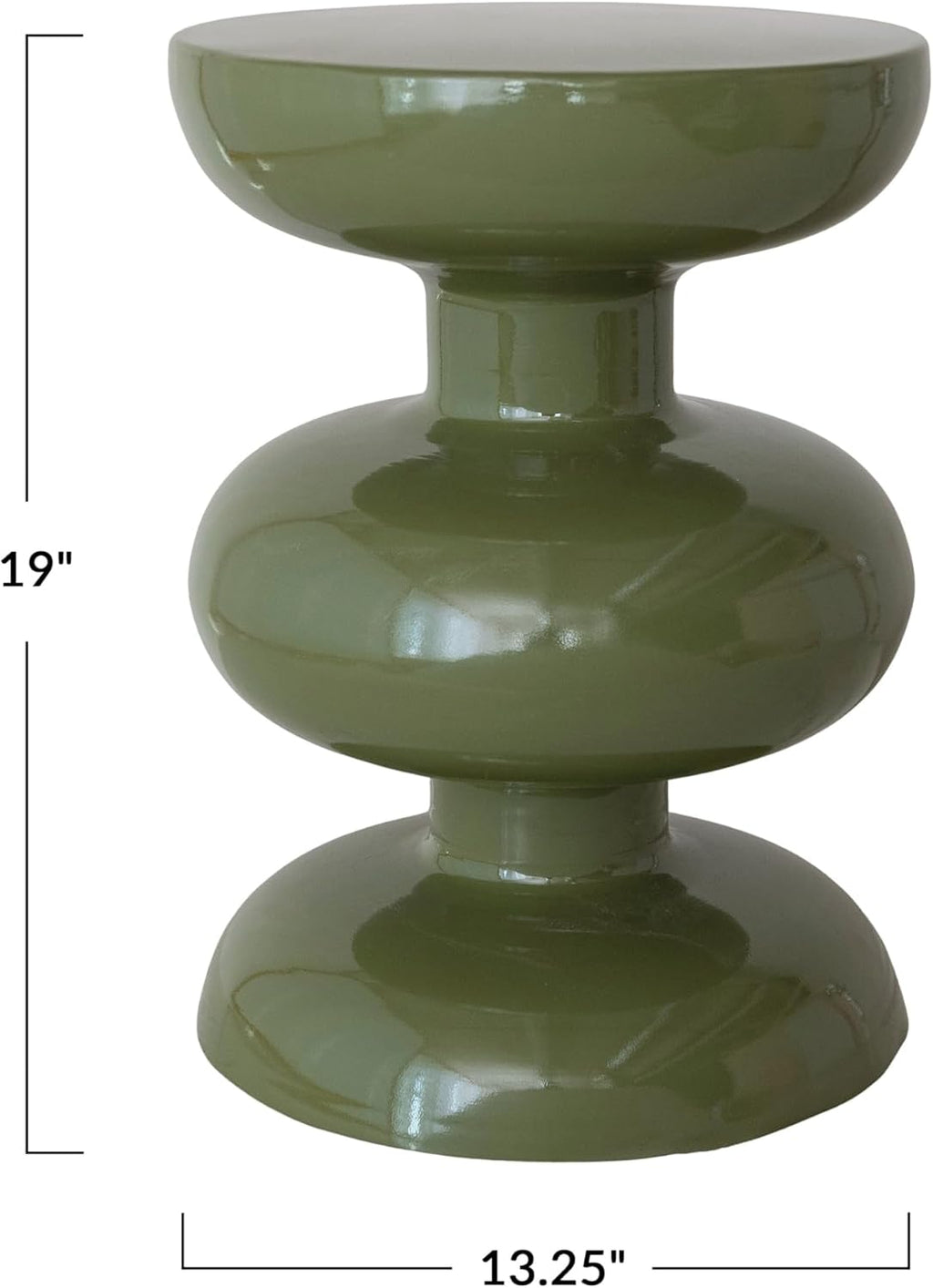 Bloomingville Metal and Reclaimed Wood Side Table, Green