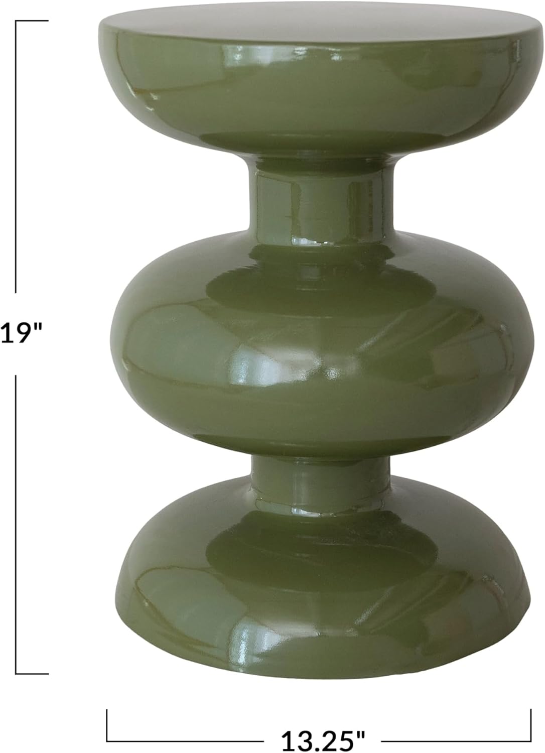 Bloomingville Metal and Reclaimed Wood Side Table, Green