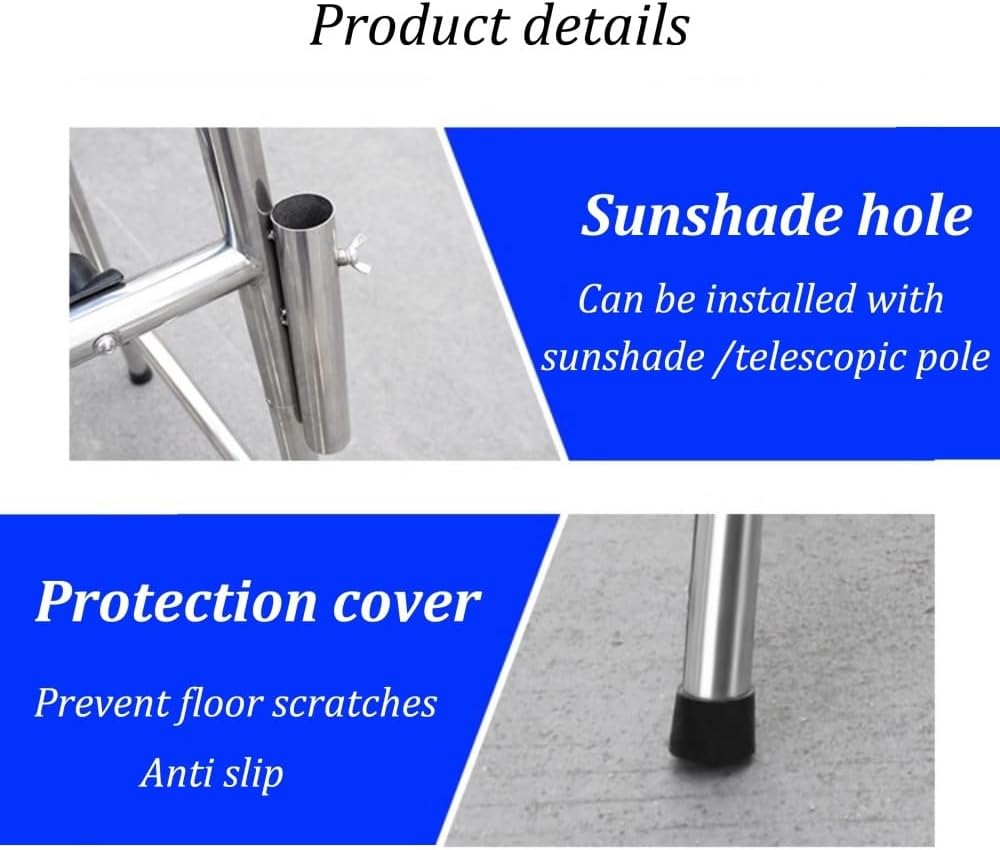 Swimming Pool Stainless Steel Lifeguard Chairs, Pool Deck Lifeguard Chairs with Hole & Hook,Loads 661lbs(304,1.8m)