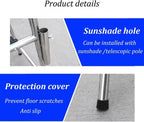 Swimming Pool Stainless Steel Lifeguard Chairs, Pool Deck Lifeguard Chairs with Hole & Hook,Loads 661lbs(304,1.8m)