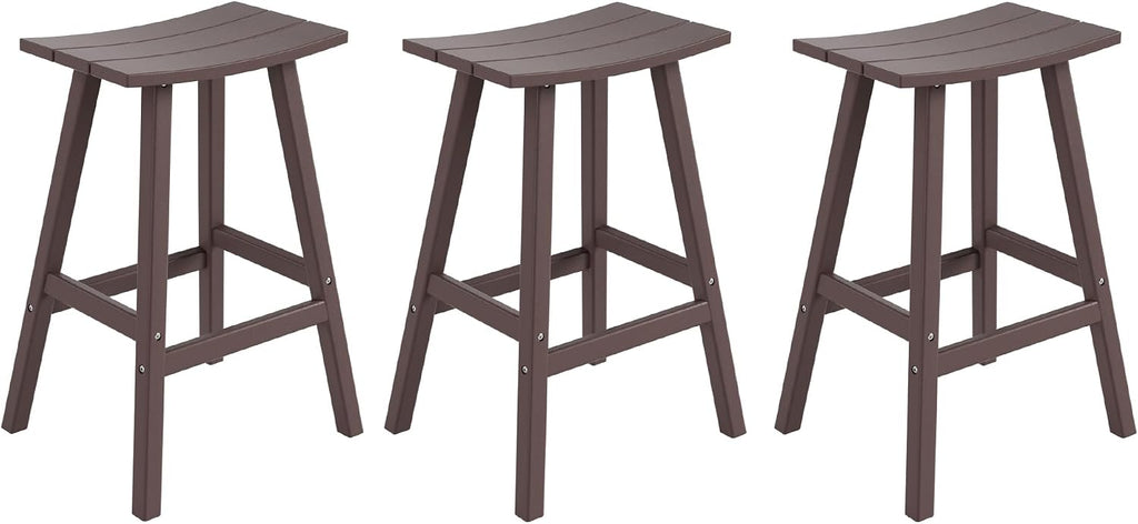 WestinTrends Malibu Malibu 29 Inch High Backless Seat Bar Stools (Set of 3), Dark Brown