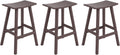 WestinTrends Malibu Malibu 29 Inch High Backless Seat Bar Stools (Set of 3), Dark Brown