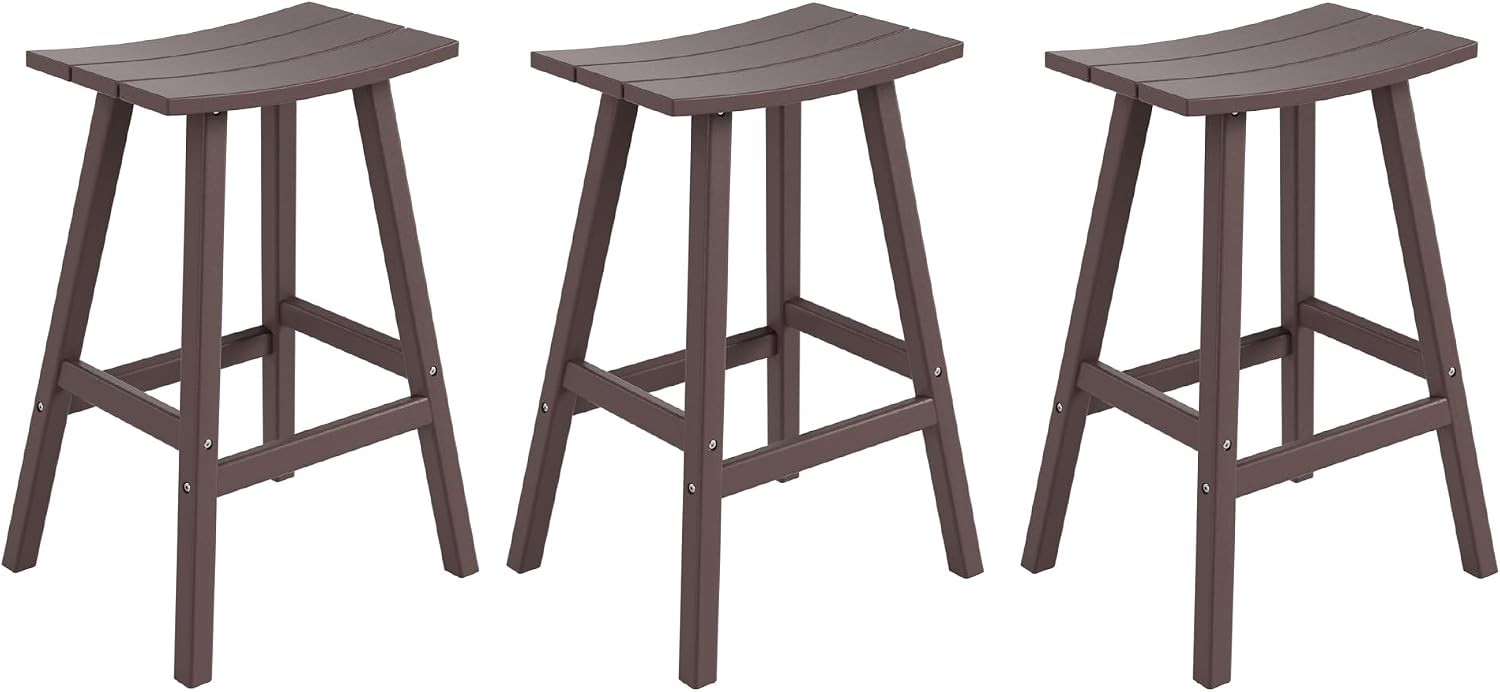 WestinTrends Malibu Malibu 29 Inch High Backless Seat Bar Stools (Set of 3), Dark Brown