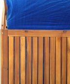 Brown Acacia Wood Outdoor Storage Box 39"x19.7"x63" with Trellis, Patio Bench for Tools/Cushions