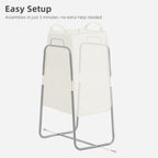 STORAGE MANIAC Metal Rack Laundry Hamper, 85L Large Laundry Basket with Convenient Handle, Freestanding Dirty Clothes Hamper for for Dorm, College, Small Space, Closet, Bedroom, Beige