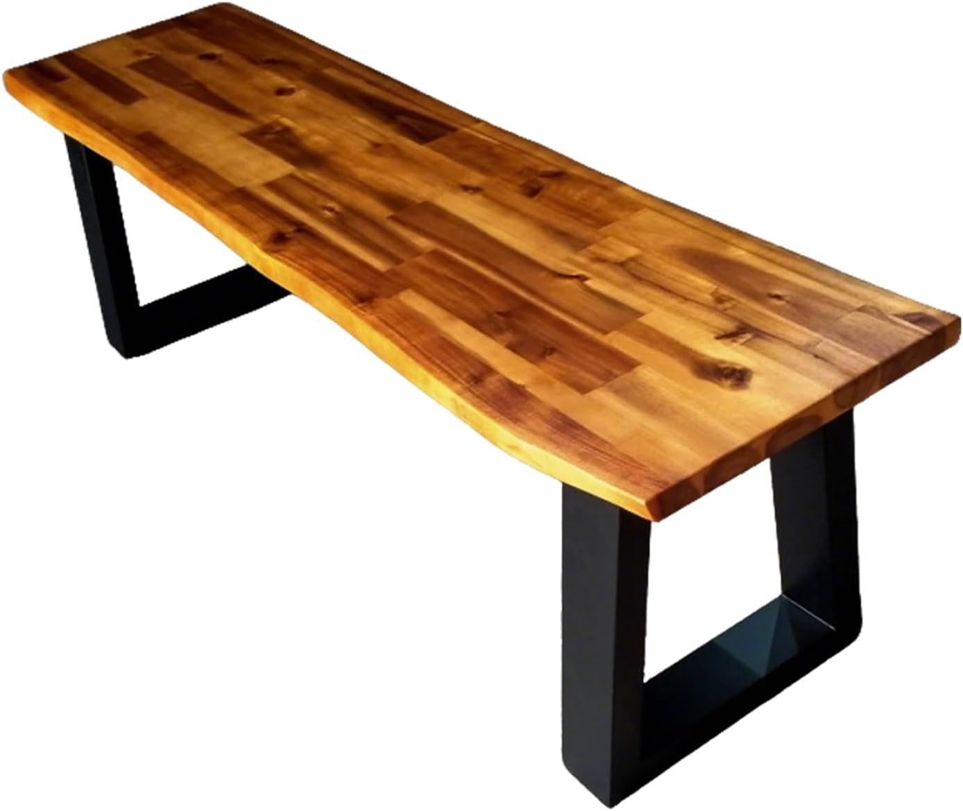 ERGOMASTER Outdoor Bench, 57.5" Acacia Wooden Dining Bench with Steel Legs, 1 Pack