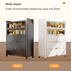 Tall Storage Cabinet with Glass Doors, Kitchen Pantry Cabinet Adjustable Shelves, Hutch Cabinet with Storage, for Dining Room Living Room Furniture(Gray,184x60cm/72.4x23.6in)
