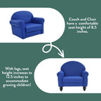 Children's Factory As We Grow Chair and Couch, Blue, CF805-309, Flexible Classroom Seating, Toddler Nursery Décor, Kids Playroom or Daycare Furniture