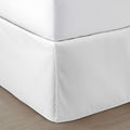 SGI Bedding 18 inch Drop Bed Skirt Queen Size - Platform Style with Secure Fit, Classic Tailored Look, Elegant Pleated Style Dust Ruffle, Split Corners, Wrinkle Resistant Microfiber - White
