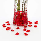 150 Pieces Red Acrylic Heart Shaped Crystals Gems | Translucent, Table Scatter, Valentine's Day & Wedding Decoration, Vase Filler