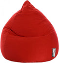 Gouchee Home Easy Collection Contemporary Polyester Upholstered Oversized Bean Bag Chair, Tomato, X-Large