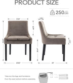 Dining Chairs Set of 4 – Extra Wide & Padded Fabric Dining Chairs with Solid Wood Legs, High-Density Foam Cushion, Mid-Back Modern Kitchen Chairs for Comfortable Everyday Use