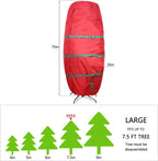Sattiyrch Upright Christmas Tree Storage Bag,Fits Up to 7.5 ft Tall Artificial Tree,Heavy Duty 600D Canvas Red Christmas Tree Storage Container with Sleek Zipper and Durable Handles (7.5 FT)