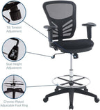 Modway Articulate Drafting Chair - Reception Desk Chair - Drafting Table Chair in Black