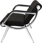 kinbor Waiting Room Chair - 2 Seat Office Guest Reception Bench with Arms, PU Leather Lobby Furniture Reception Chair for Business Salon Bank Hospital Airport, Black