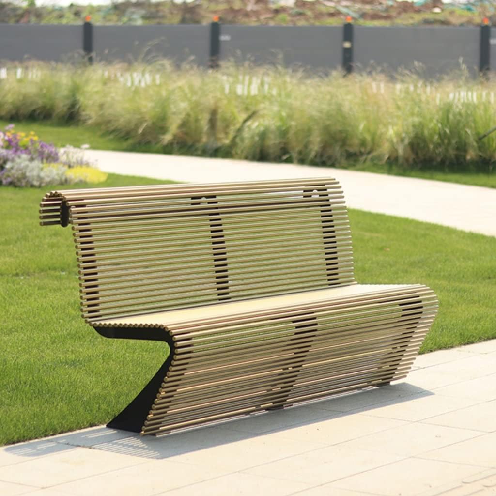 Outdoor Bench,Zinc Alloy Park Chair Home Garden Leisure Community Seat Commercial Backrest Rest Benches for Outdoors
