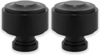 BLASTHOME® Luxury Layers Knob Finials – Fits Only Signature Collection Curtain Rods (Rod Not Included) - Premium Quality, Heavy Metal – Set of Two – Tuxedo Black