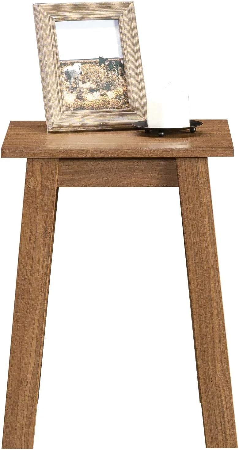 Small Square Premium Wood Side Table - Sturdy Space-Saving Walnut Finish End Table for Living Room Bedroom Sofa Bedside Balcony Home Office
