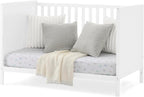 Delta Children Ruby 6-in-1 Convertible Crib & Changing Table 2-Piece Set - Greenguard Gold Certified, Bianca White