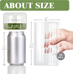 12Pcs Glass Cylinder vases for Centerpieces, 6 Inches Clear Ribbed Bud Vases for Wedding Decorations,Floral Vase Bulk Flower vases,Tall Glass Hurricane Candle Holder for Table Shelf, Party(Ribbed)