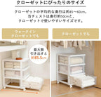 Iris Ohyama NSCLZ503 Closet Chest, White/Clear, Clothes Case, Storage Storage, Plastic, Chest, 3 Tiers, With Wheels